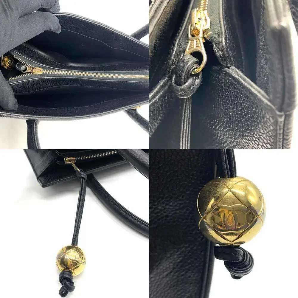 CHANEL Black Caviar Leather Tote Bag - Picture 4 of 6
